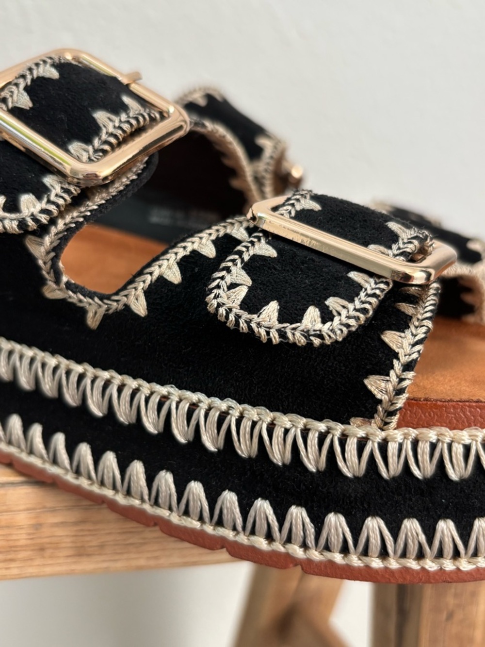 ✨ Black Espadrille Platform Sandals with Contrast Stitching Dirty Laundry sz 8.5 - Picture 4 of 7